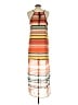 ECI 100% Polyester Stripes Orange Casual Dress Size 10 - photo 2