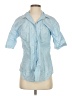 J.Crew Collection 100% Cotton Blue 3/4 Sleeve Button-Down Shirt Size 4 - photo 1