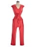 Nine West 100% Polyester Solid Red Jumpsuit Size 4 - photo 1
