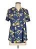 Assorted Brands Tropical Blue Short Sleeve Blouse Size L - photo 1