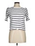 Design History 100% Cotton Stripes White Short Sleeve Top Size M - photo 1