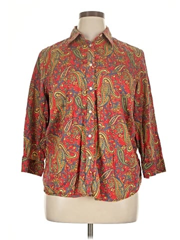 Lauren by Ralph Lauren 3/4 Sleeve Button-Down Shirt (view 1)