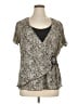 Notations 100% Polyester Silver Short Sleeve Blouse Size XL - photo 1