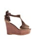 7 For All Mankind Brown Tan Wedges Size 7 1/2 - photo 1