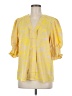 Unbranded 100% Polyester Yellow 3/4 Sleeve Blouse Size M - photo 1