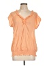 Allie & Rob 100% Polyester Orange Short Sleeve Blouse Size L - photo 1