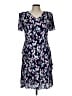 Connected Apparel 100% Polyester Floral Blue Casual Dress Size 12 - photo 1