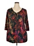 Triste Damask Multi Color Black 3/4 Sleeve Blouse Size 2X - photo 1