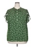 Dokotoo 100% Polyester Floral Green Short Sleeve Blouse Size 2X - photo 1