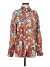 Unbranded Floral Orange Long Sleeve Blouse Size S - photo 1
