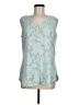 Chico's 100% Polyester Teal Ivory Sleeveless Blouse Size Med (1) - photo 1