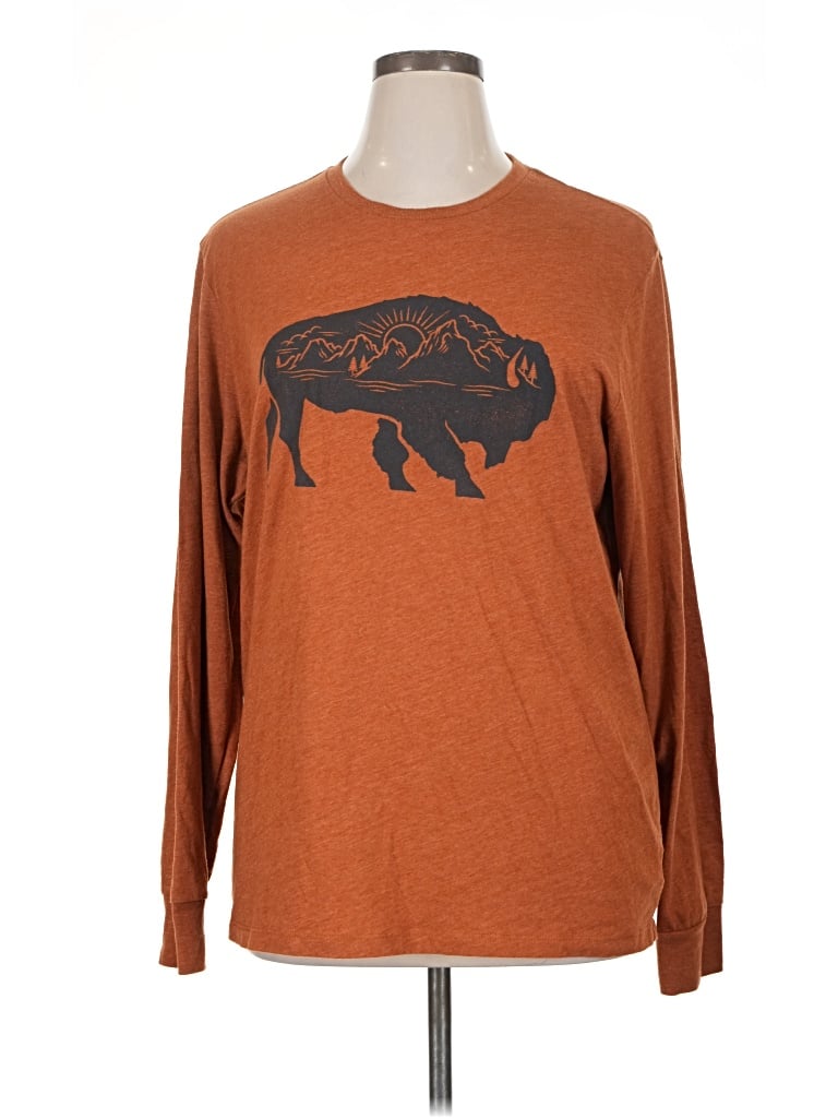 Pre-owned Old Navy Long Sleeve T-shirt In Brown