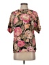 Renaissance 100% Polyester Floral Brown Pink Short Sleeve Blouse Size S - photo 1
