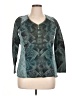 Live and Let Live 100% Polyester Teal 3/4 Sleeve Top Size 1X - photo 1