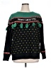Tipsy Elves 100% Acrylic Color Block Fair Isle Polka Dots Stripes Black Pullover Sweater Size 1X - photo 1
