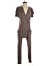Loveappella Solid Brown Jumpsuit Size XS - photo 1