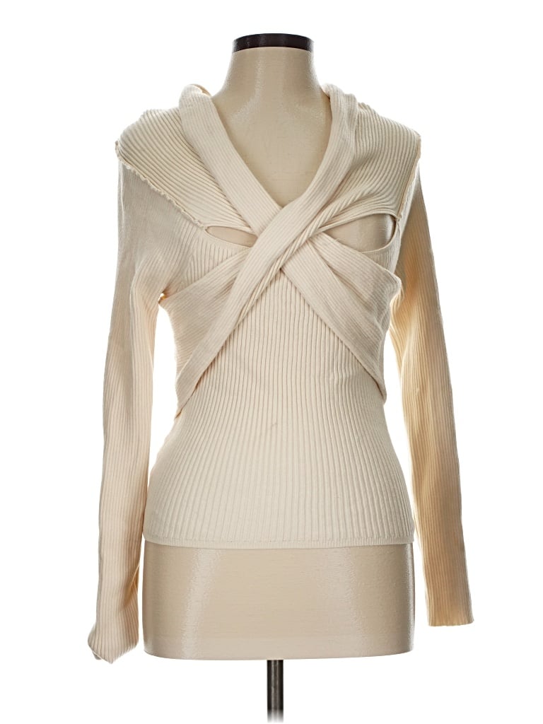 Pre-owned Astr Long Sleeve Top Ivory Cowl Neck Tops