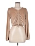 She + Sky 100% Polyester Tan Long Sleeve Top Size M - photo 1