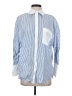 Zara Stripes Blue Long Sleeve Button-Down Shirt Size S - photo 1
