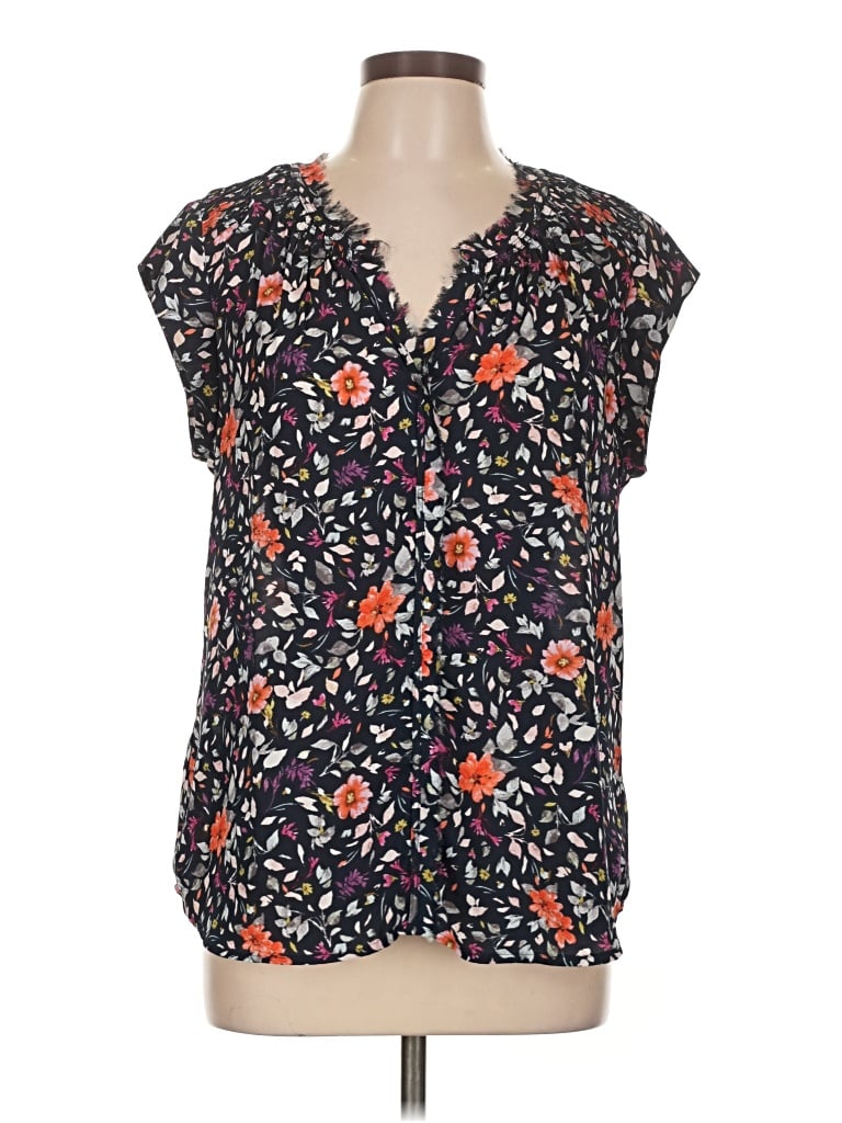 Pre-owned Daniel Rainn Short Sleeve Blouse In Black