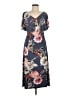 Connected Apparel Floral Blue Casual Dress Size 6 - photo 1
