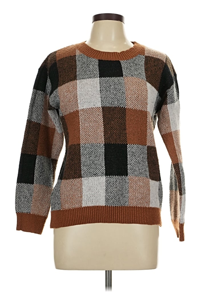 Pre-owned Shein Pullover Sweater In Brown