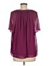 Halogen 100% Polyester Burgundy Short Sleeve Blouse Size M - photo 2