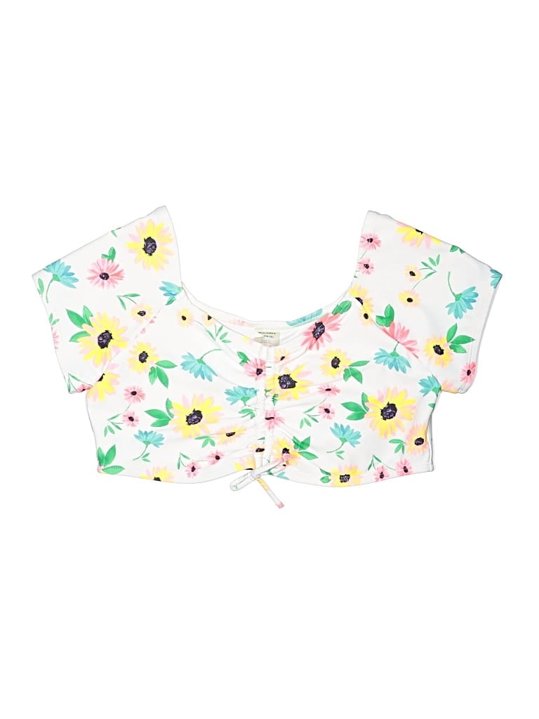 Pre-owned Old Navy Swimsuit Top White Floral Pattern Swimwear