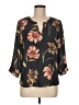 DR2 Floral Black 3/4 Sleeve Blouse Size M - photo 1