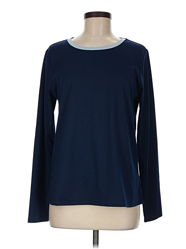 Pre-owned Lands' End Long Sleeve T-shirt In Blue