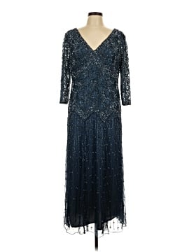 pisarro nights beaded dress petite NWT PISARRO NIGHTS Slate Navy Beaded Mesh Mock Two-Piece Sequined Gown –  Periwinkle Packages main image 0