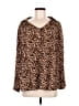 Umgee Animal Print Brown Long Sleeve Blouse Size M - photo 1