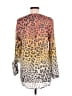 MULTIPLES Animal Print Orange Long Sleeve Blouse Size M - photo 2