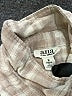 a.n.a. A New Approach Plaid Tan 3/4 Sleeve Button-Down Shirt Size M - photo 7