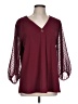 Bebonnie 100% Polyester Burgundy 3/4 Sleeve Blouse Size L - photo 1