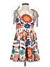 Unbranded 100% Polyester Print Orange Casual Dress Size XS - photo 1