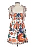 Unbranded 100% Polyester Print Orange Casual Dress Size XS - photo 2