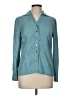 Talbots 100% Silk Solid Teal Long Sleeve Silk Top Size 6 - photo 1