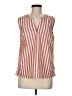 Eddie Bauer Stripes Red Orange Sleeveless Button-Down Shirt Size M - photo 1