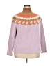 J.Crew Chevron-herringbone Pink Pullover Sweater Size 2X - photo 1