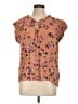 Buffalo by David Bitton 100% Viscose Floral Pink Short Sleeve Blouse Size L - photo 1