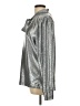Ann Taylor LOFT 100% Polyester Metallic Silver Long Sleeve Blouse Size L (petite) - photo 5