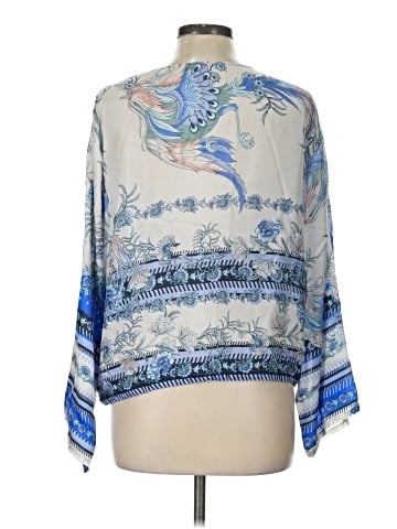 Johnny Was 3/4 Sleeve Silk Top (view 2)
