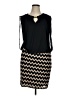 Perceptions Chevron-herringbone Black Cocktail Dress Size 14 - photo 1