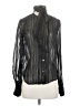 FRAME Metallic Black Long Sleeve Silk Top Size XS - photo 1