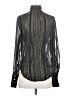 FRAME Metallic Black Long Sleeve Silk Top Size XS - photo 2