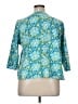 Assorted Brands Argyle Floral Teal 3/4 Sleeve Blouse Size 1X - photo 2