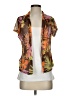 Unbranded Tropical Brown Short Sleeve Blouse Size S (estimated) - photo 1