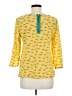 Maeve 100% Silk Yellow 3/4 Sleeve Silk Top Size M - photo 2