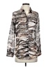 David Cline 100% Polyester Animal Print Silver Long Sleeve Blouse Size S - photo 1